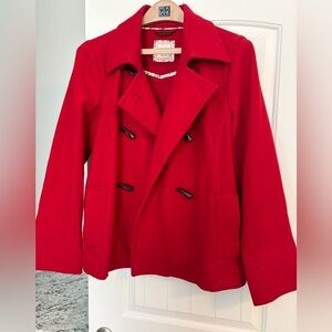 Old Navy Bright Red Pea Coat